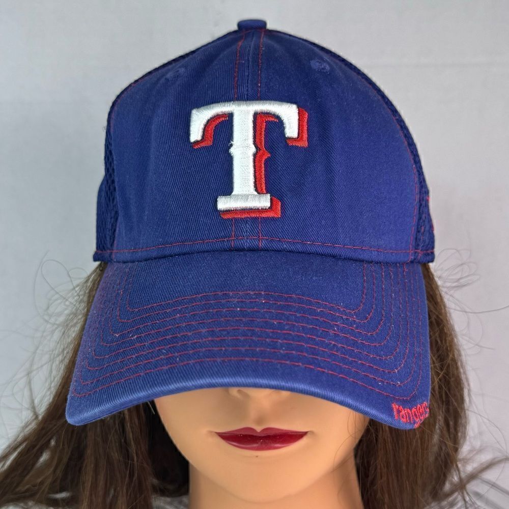 New Era Texas Rangers Genuine Merchandise 39THIRTY Blue Baseball Cap Sz Sm/Med